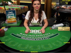 Live Dealer Blackjack at 888 Casino - Screenshot