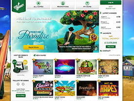 Screenshot of the Home Page of Mr Green Casino's Website