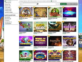Game Categories Page at Mr Green Casino's Site