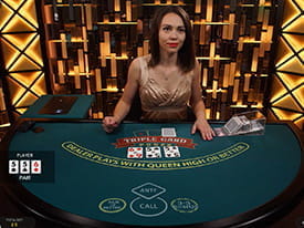 Triple Card Poker at Casino Heroes