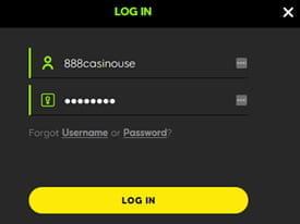 Member Login at 888 Casino