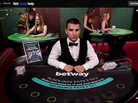 Picture of live blackjack at Betway