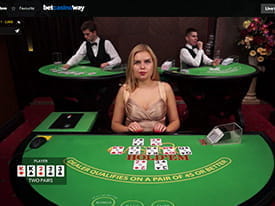 Picture of live casino holdem at Betway
