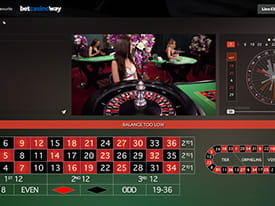 Picture of live roulette at Betway