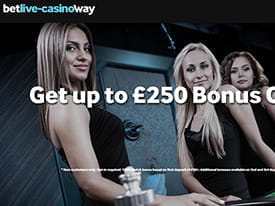 Picture of the Betway login page