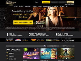 The Elegant Home Page at Grand Ivy Casino