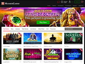 Home Page of Mansion Casino