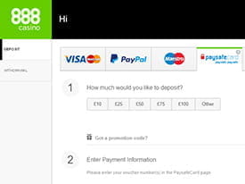 paysafecard Casino Deposit Step 2