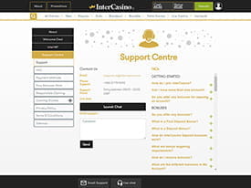 The Support Centre at InterCasino